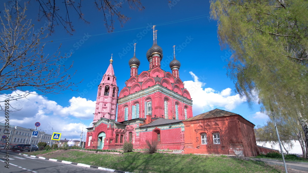 Church of St. Nicholas the Wonderworker timelapse . Yaroslavl, Golden Ring, Russia