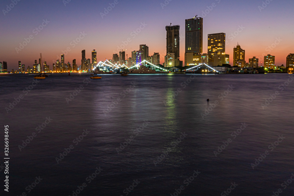 Obraz premium skyline from Cartagena bay in Colombia