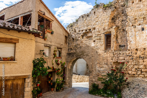 Beautiful buildings and houses in the town of Valderrobres  Spain