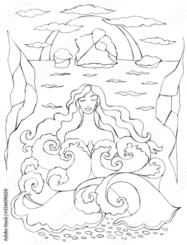 hand drawn sketch for coloring book