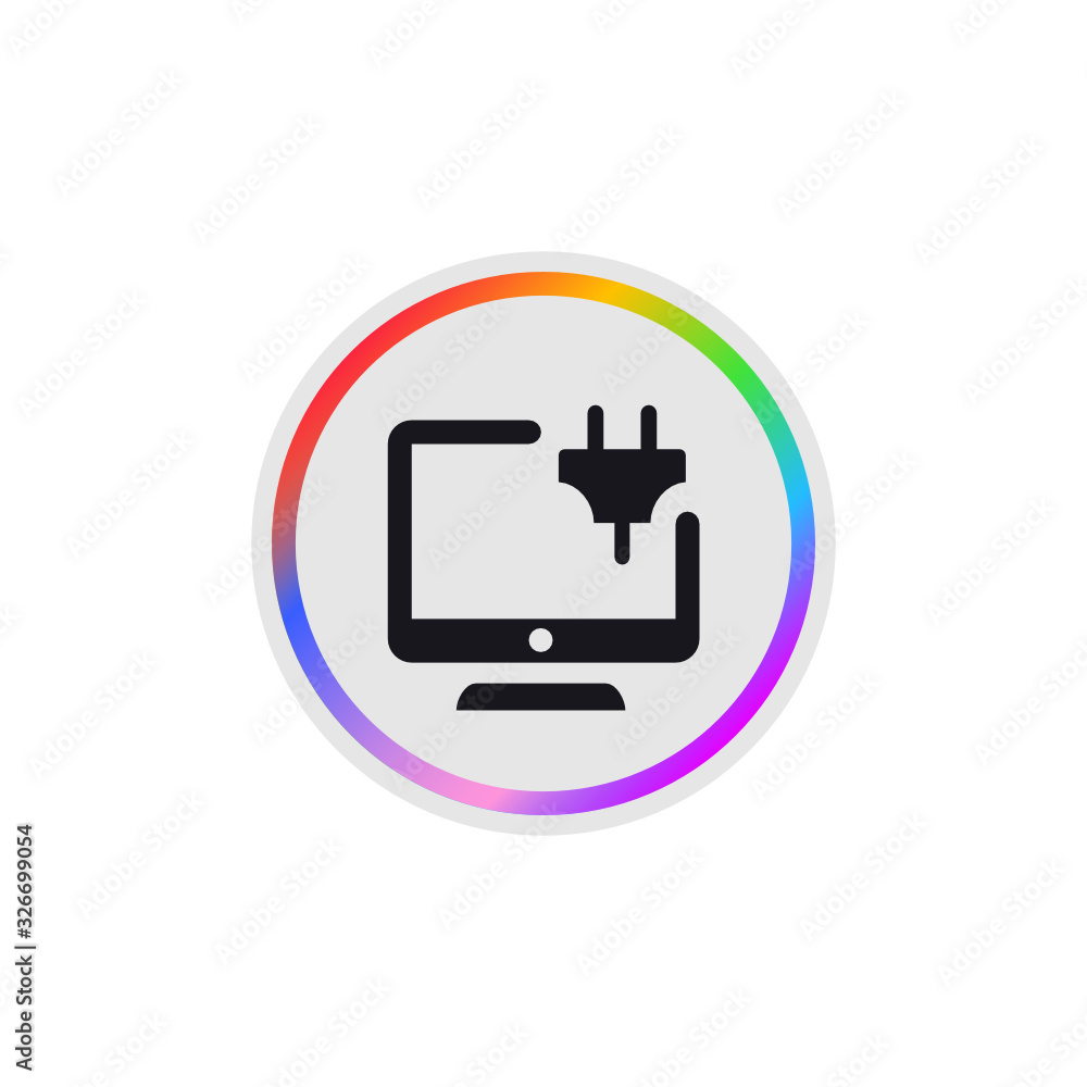 Plug Computer - Modern App Button Plug Computer - Modern App Button