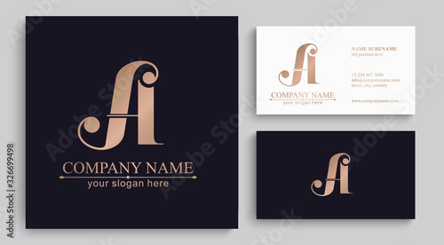 Letter logo or monogram. blank for business card. For your business. Vector sign.