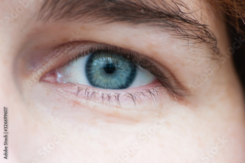 Female eye close-up. Concept for skin, eyelashes and eyes.