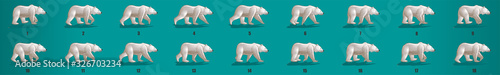 Bear Walk cycle animation frames, loop animation sequence sprite sheet 