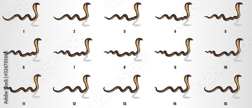 Sanke crawling animation sprite sheet, loop animation sequencce