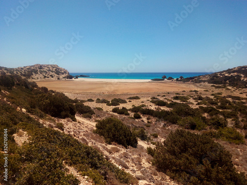 Landscape in Tripiti Beach. Gavdos Island. Greece
