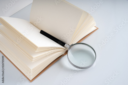 Book with low light for educational concept.