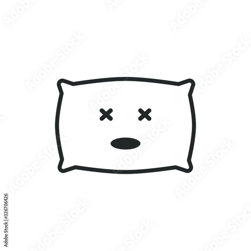 Dead pillow border icon on white background. Emotions 