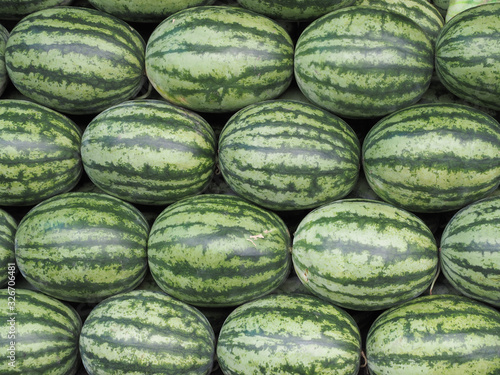 Full frame shot of raw watermelon for sale in local market.background, farmer fruit market.