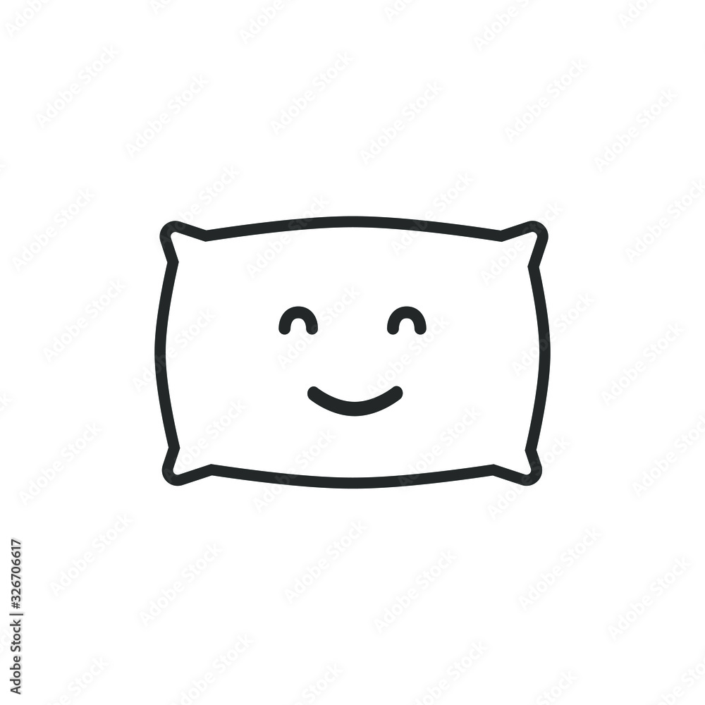 Smile pillow border icon on white background. Emotions. Happy Pillow Smile pillow border icon on white background. Emotions. Happy Pillow