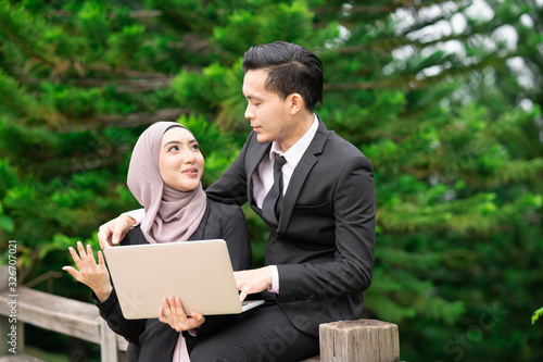 Lovely couple with corporate lifestyle and natural lighting.