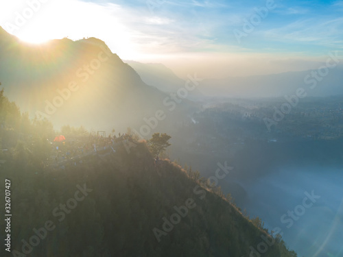 aerial view of mountain with beautiful scenery.