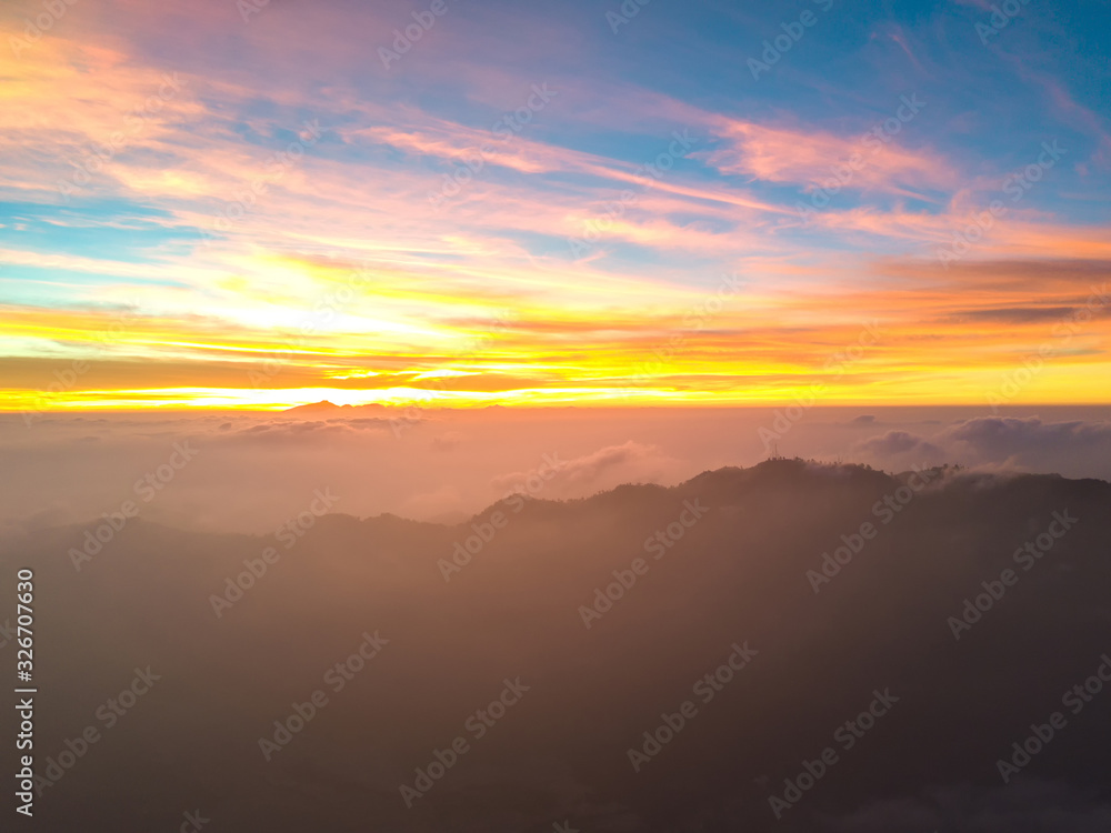 aerial view of mountain with beautiful scenery.