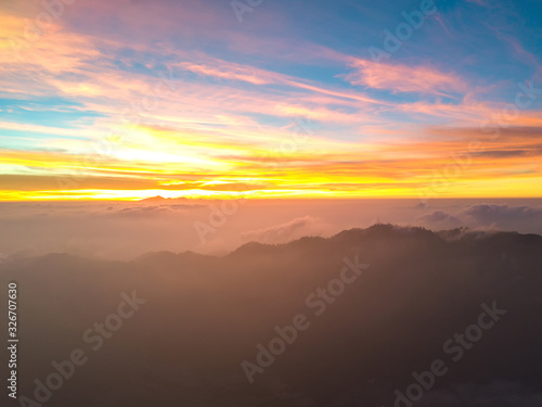 aerial view of mountain with beautiful scenery.