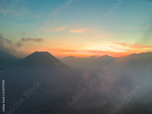 aerial view of mountain with beautiful scenery.