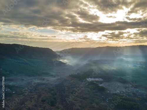 aerial view of mountain with beautiful scenery.