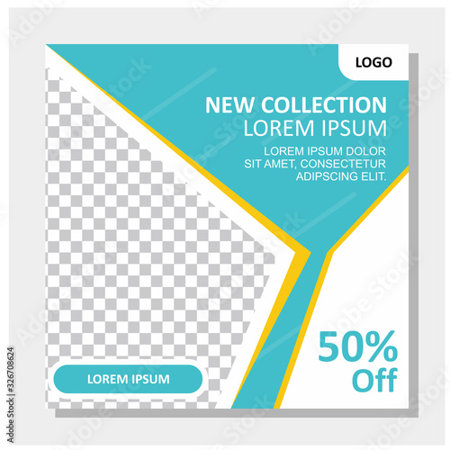 Social media post square banner template for digital marketing and promotion product.