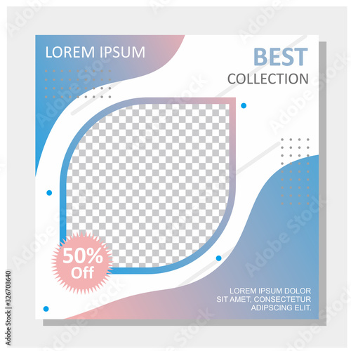 Social media post square banner template for digital marketing and promotion product.