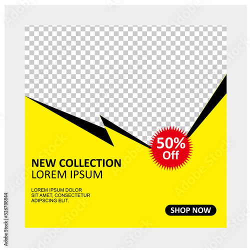 Social media post square banner template for digital marketing and promotion product.