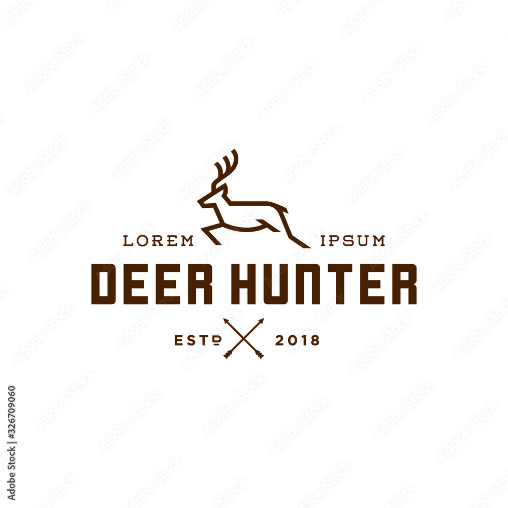 deer logo moose elk logo outline lineart vector icon Stock Vector ...