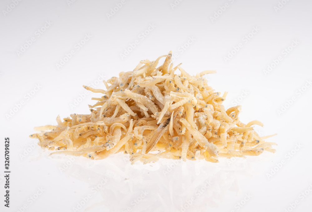Anchovies close up view with white background Anchovies close up view with white background