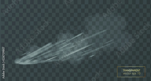 Vector realistic splash of dust powder, sand and smoke under the wheels. Grunge texture of dusty trail from tire motion isolated on transparent background. steam clouds, puff, mist, fog, vapour.