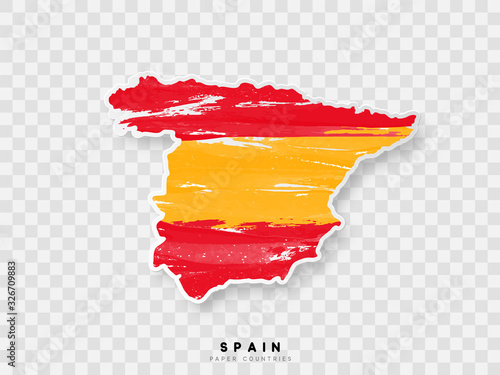 Spain . Painted in watercolor paint colors in the national flag.