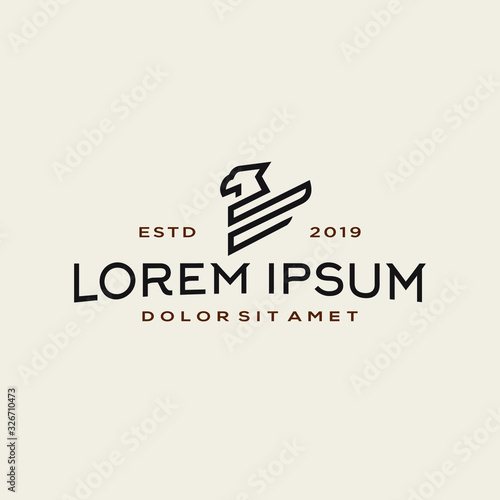 griffin logo mythical elegant luxury vintage hipster label illustration vector