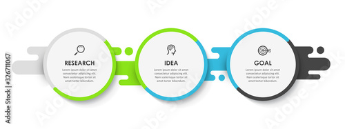 Vector Infographic design with icons and 3 options or steps. Infographics for business concept. Can be used for presentations banner, workflow layout, process diagram, flow chart, info graph