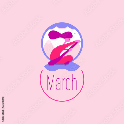 Diseño para el día de la mujer, ocho de marzo.