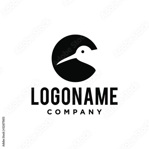 Kiwi bird logo elegant luxury vintage hipster label illustration vector