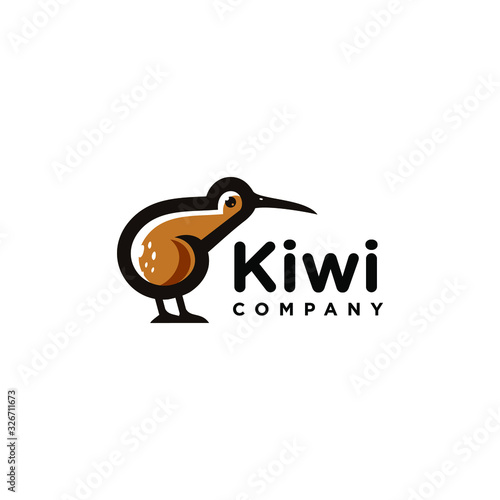 Kiwi bird logo elegant luxury vintage hipster label illustration vector