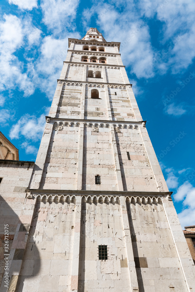Ghirlandina Tower. Metropolitan Cathedral of Saint Mary of the Assumption and Saint Geminianus. Modena, Italy