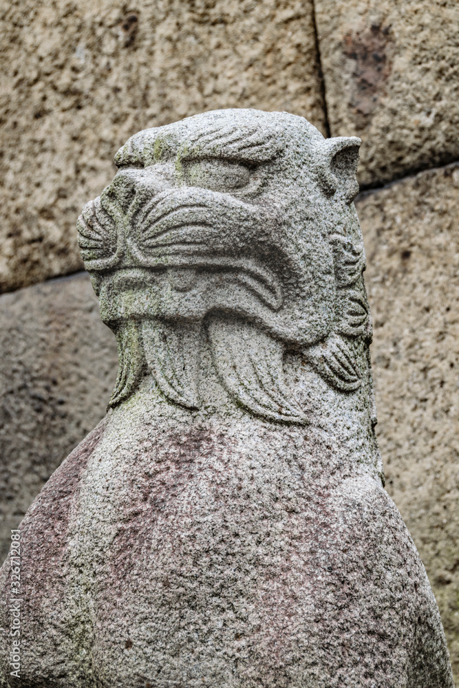 Japanese Mythological Animal Sculpture, Tokyo Japan