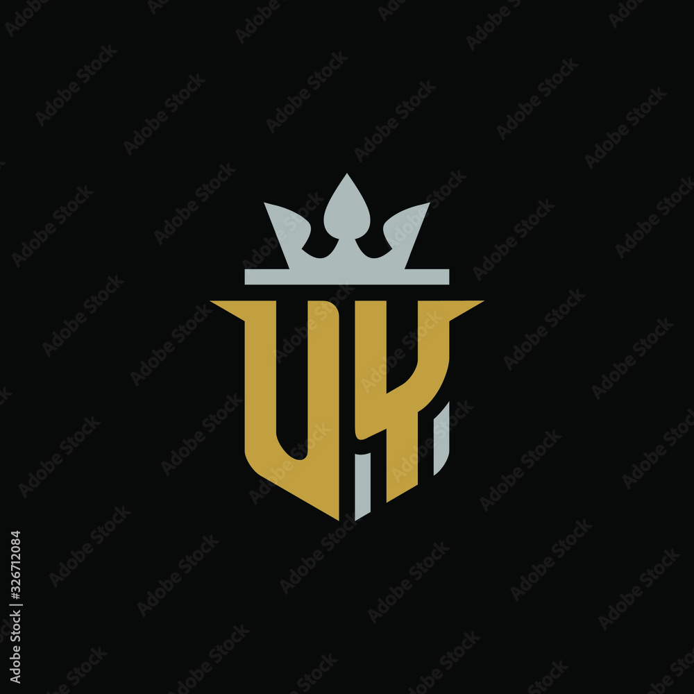 Initial Letter UY with Shield King Logo Design Initial Letter UY with Shield King Logo Design