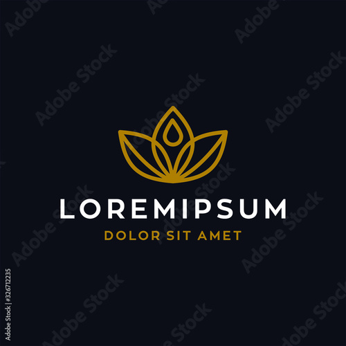 lotus logo flower vector symbol illustration design suitable for spa hotel or nature wellness business