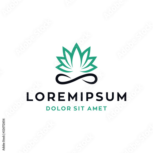 lotus logo flower vector symbol illustration design suitable for spa hotel or nature wellness business