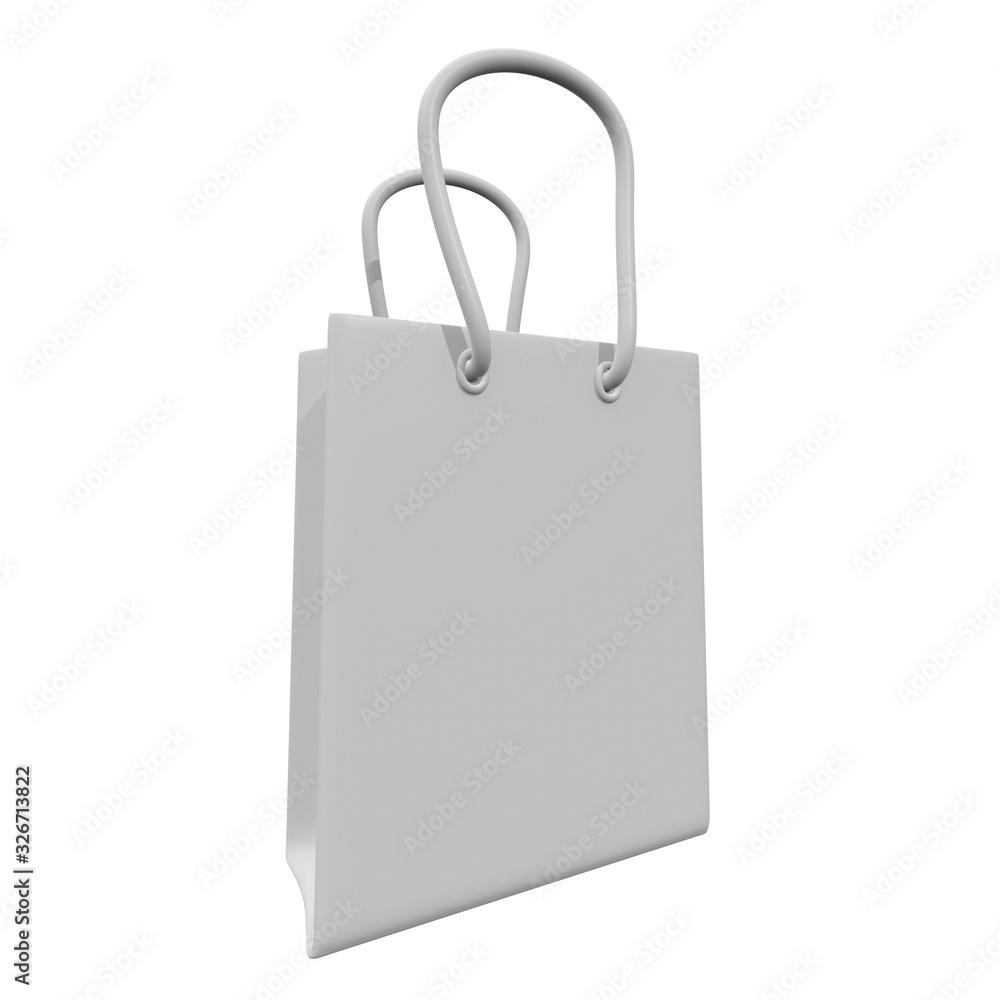 Empty shopping sale blank bag. 3d render isolated on white background. Empty shopping sale blank bag. 3d render isolated on white background.