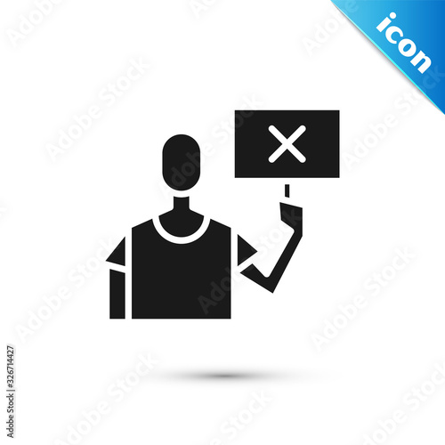 Grey Nature saving protest icon isolated on white background. Earth planet protection, environmental issues demonstration. Vector Illustration
