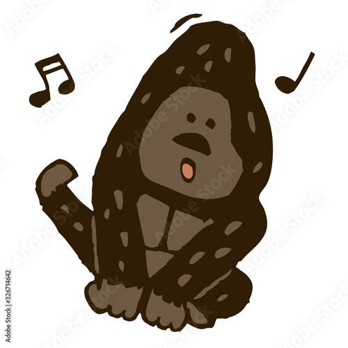 踊るゴリラ　音符つき