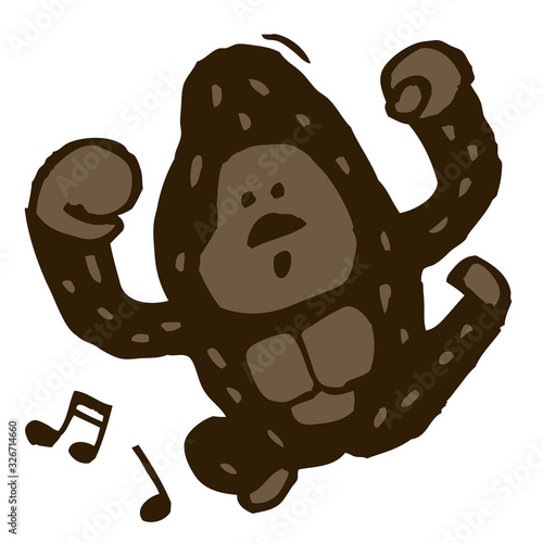 踊るゴリラ　音符つき