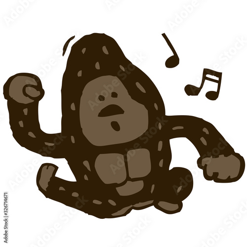踊るゴリラ　音符つき