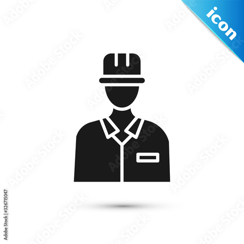 Grey Oilman icon isolated on white background. Vector Illustration