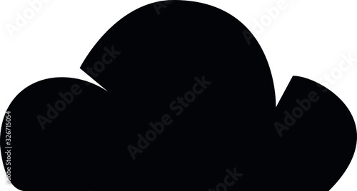 Black Flat Forecast Weather Icon of Cloudy Day