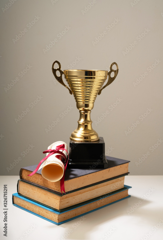Trophy with education concept Trophy with education concept
