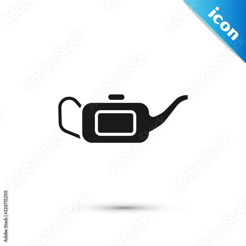 Grey Canister for motor machine oil icon isolated on white background. Oil gallon. Oil change service and repair. Vector Illustration