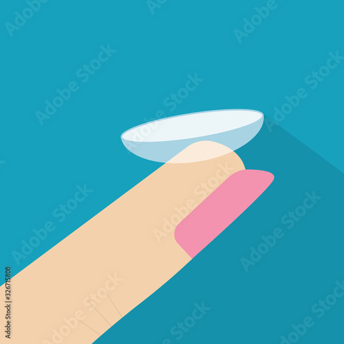 contact lens application - vector illustration