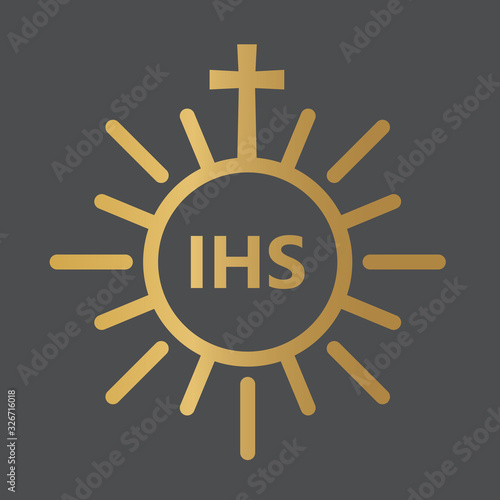 golden holy communion icon- vector illustration