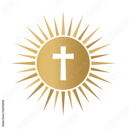golden holy communion icon- vector illustration