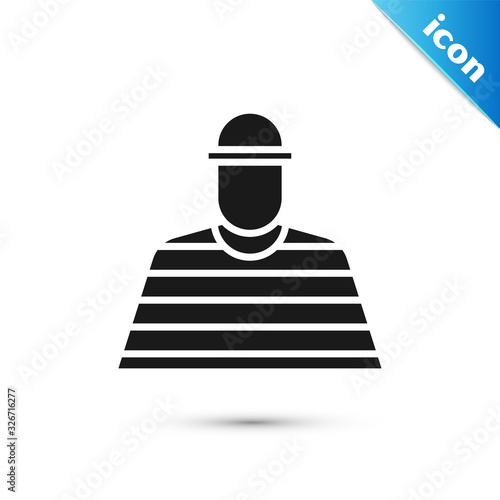 Grey Prisoner icon isolated on white background. Vector Illustration